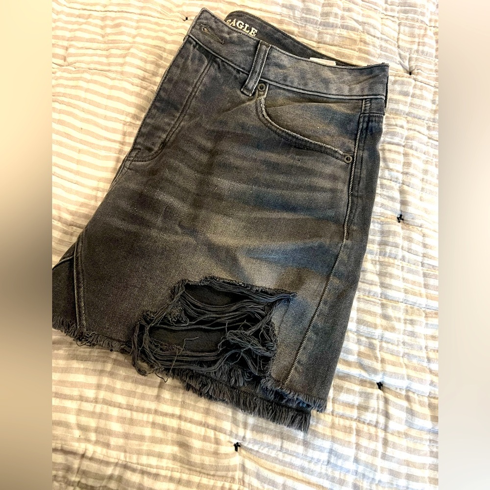 American Eagle Distressed Denim Mini Skirt